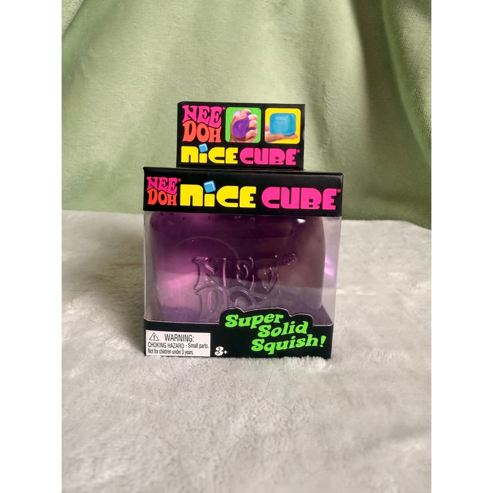 Schylling NeeDoh Nice Cube Purple Super Solid Squish Fidget Sensory Stress Ball